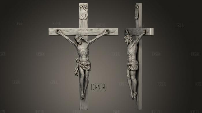 Иисус на кресте 3d stl модель для ЧПУ